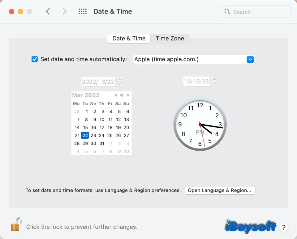 Date and Time Settings