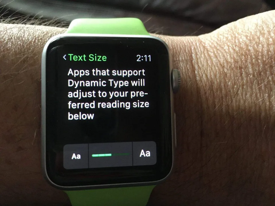 Reduce Text Size on Apple Watch