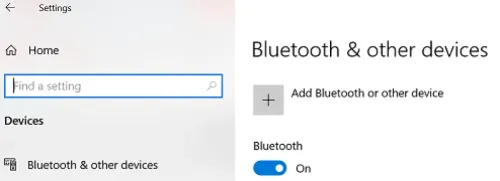 Bluetooth in Action Center