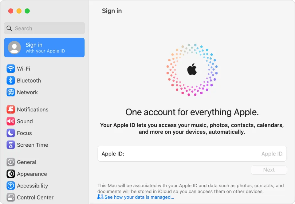 Check the Apple ID Account
